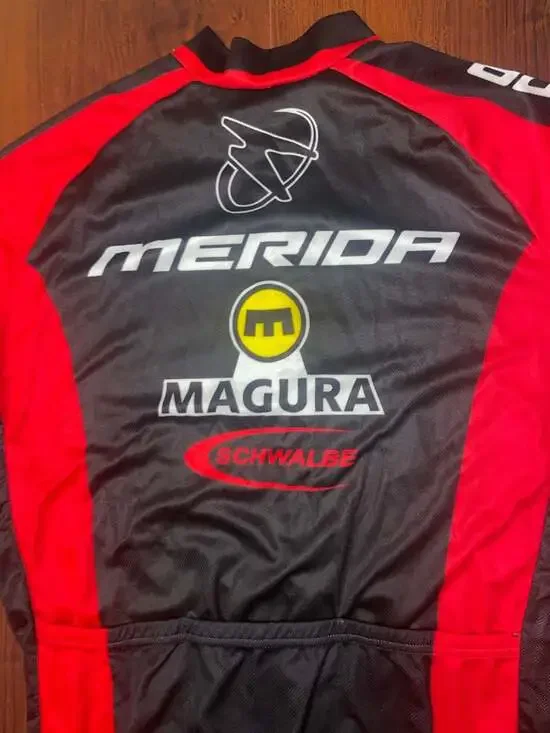 Merida Men's Short Sleeve Cycling Jersey Full Zip MTB Bike Shirt - Black/Red - Picture 11 of 16
